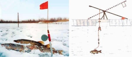 Зимняя ловля щуки на флажки