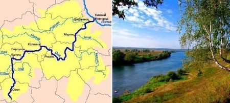 Карта реки Ока